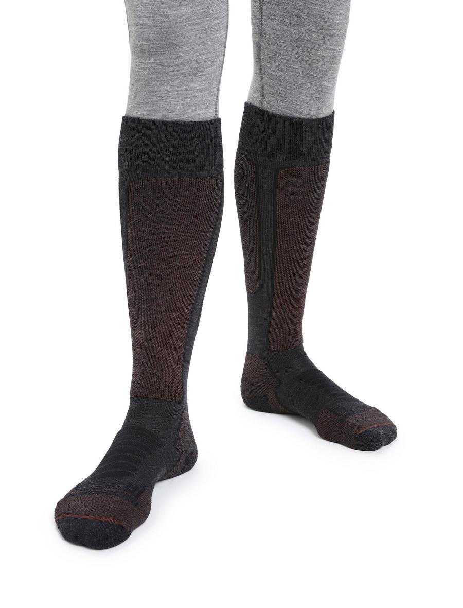 Skarpety Icebreaker Merino Ski+ Medium Over the Calf Męskie Czarne | PL 1920LISH